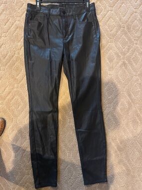 White House Black Market Black Faux Leather Skinny Pants